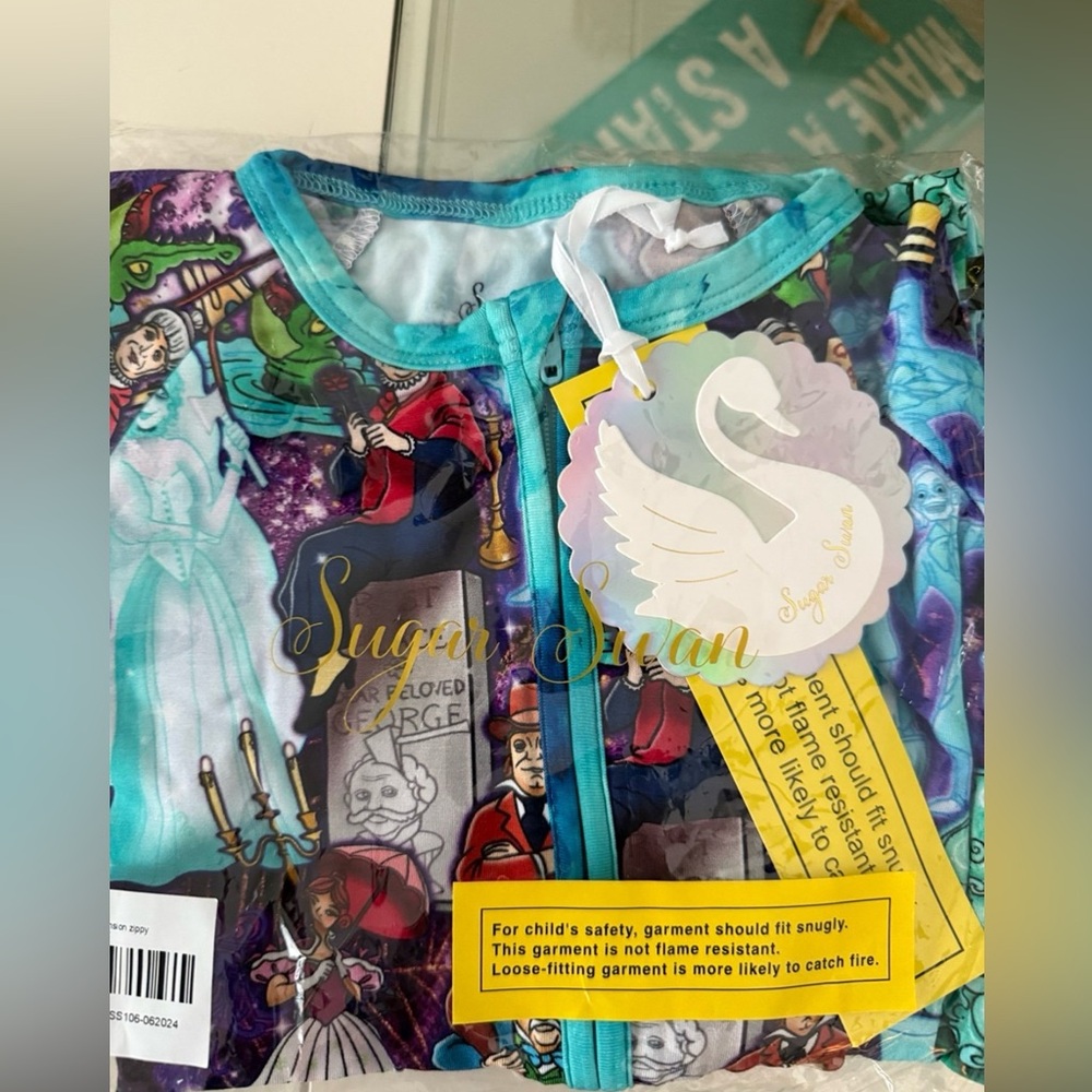 Sugar Swan Haunted Mansion Bamboo Zippy 3T